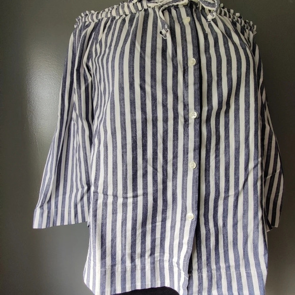 Madewell Shimmer Stripe Off the Shoulder Top - Picture 4 of 7